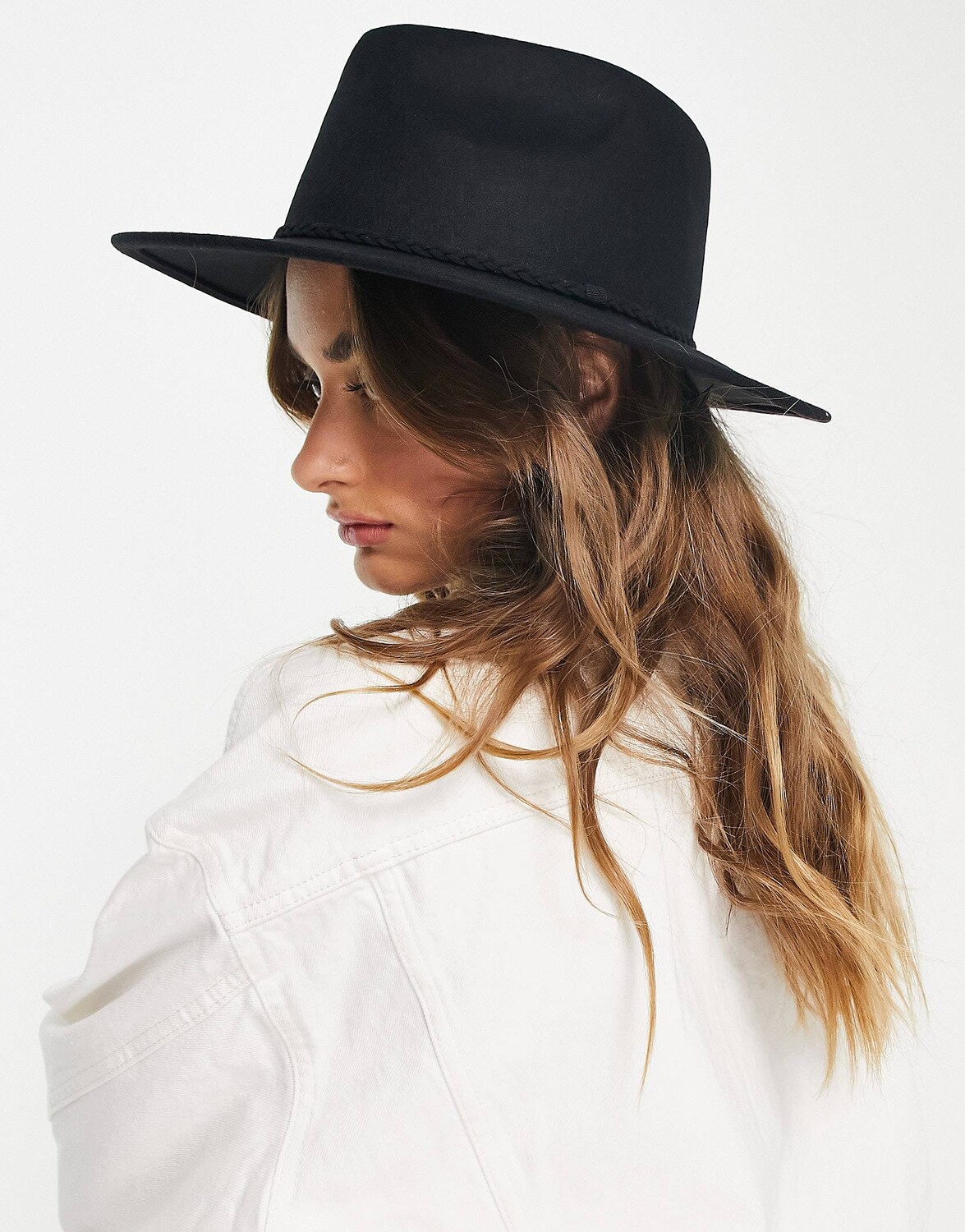 

Фетровая шляпа-федора ASOS DESIGN с отделкой косами и регулятором размера