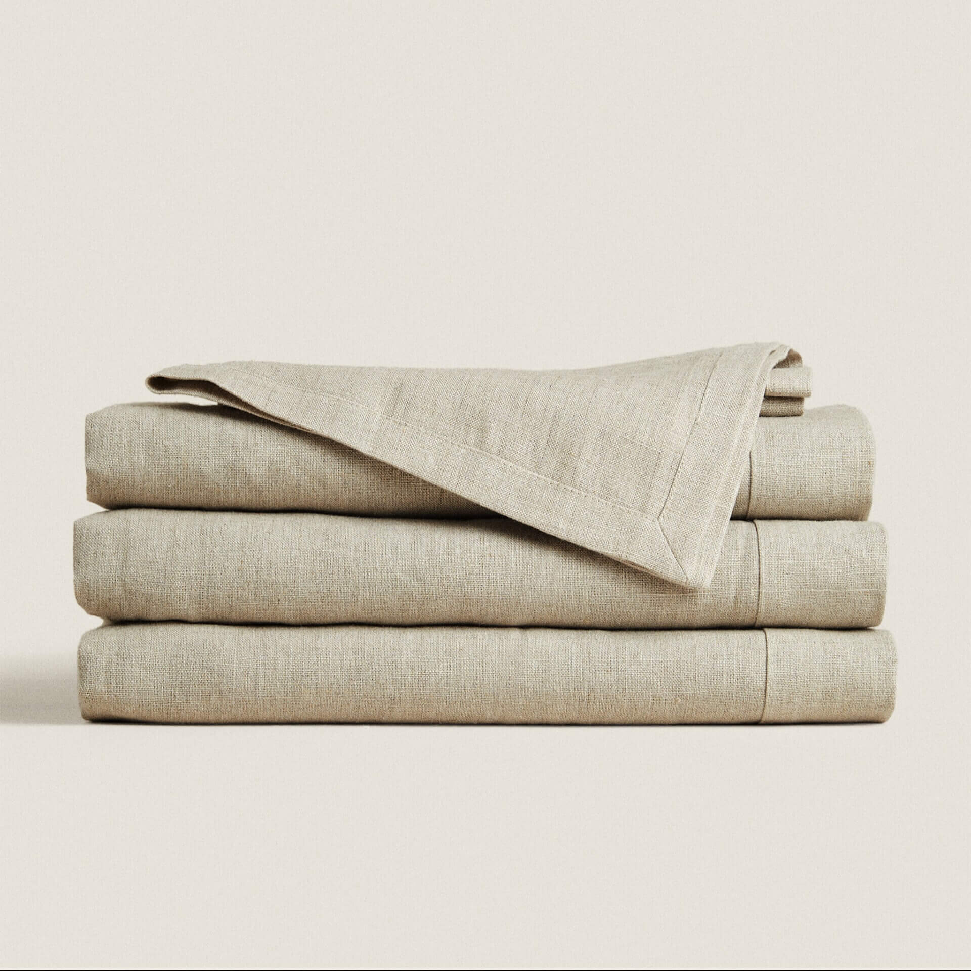 цена Скатерть Zara Home Basic Linen, бежевый
