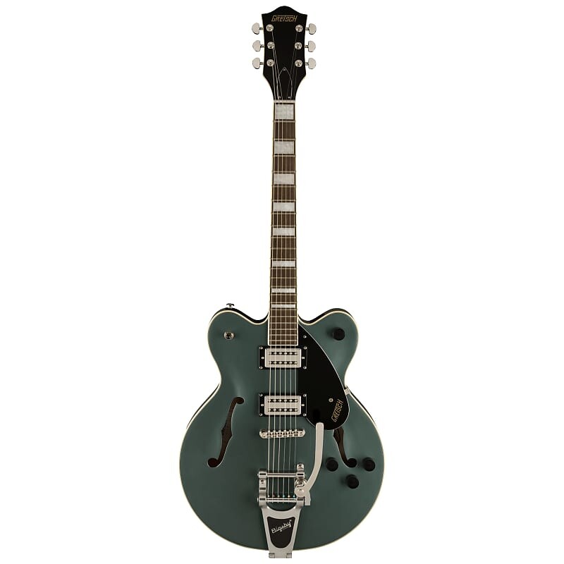 

Центральный блок Gretsch G2622T Streamliner Double Cut со звукоснимателями Bigsby, Broad’Tron BT-2S, зеленый цвет Stirling Green Gretsch G2622T Streamliner Center Block Double-Cut with Bigsby