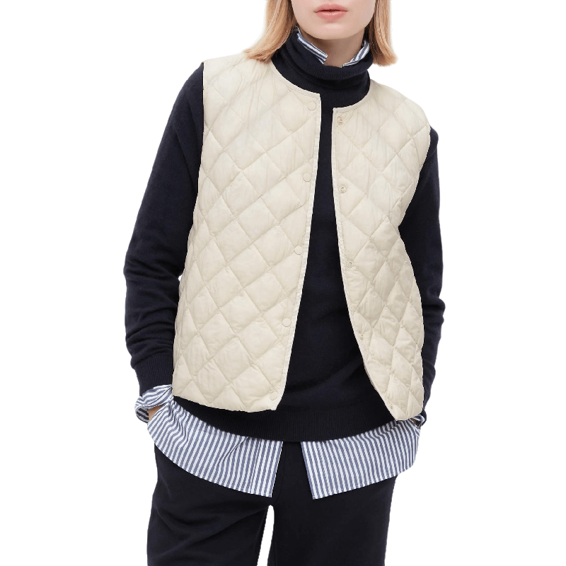 Жилет утепленный Uniqlo Warm padded quilted, белый - фото