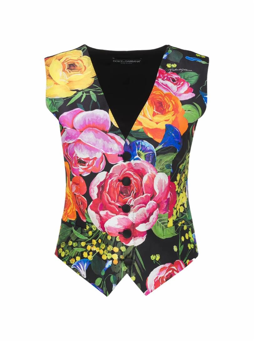 

Атласный жилет Mikado Dolce&Gabbana, Черный