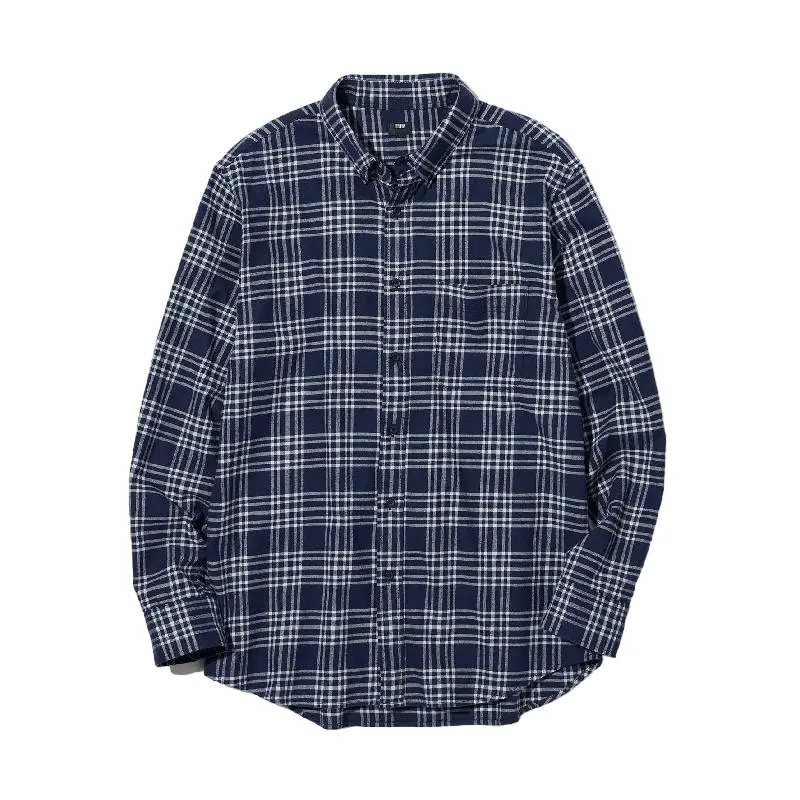 

Рубашка Uniqlo Flannel Checked, темно-синий