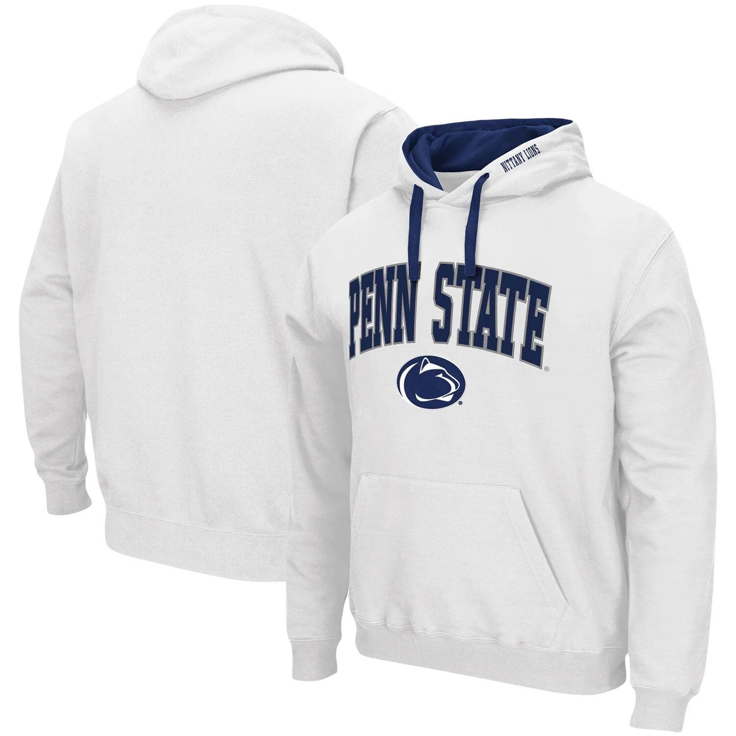 цена Мужской белый пуловер с капюшоном Penn State Nittany Lions Big & Tall Arch & Logo 2.0 Colosseum