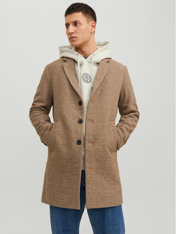

Шерстяное пальто обычного кроя Jack&Jones, бежевый