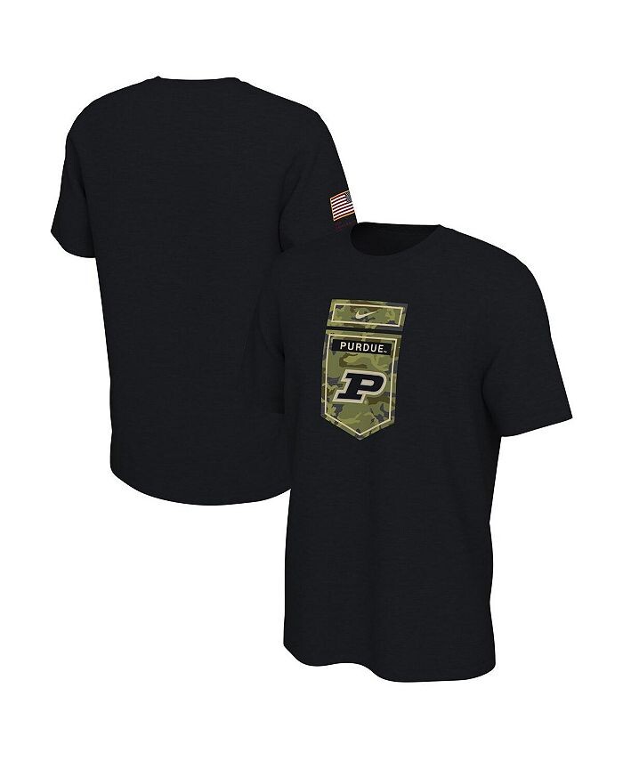 

Мужская черная камуфляжная футболка Purdue Boilermakers Veterans Nike, черный