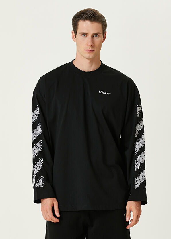 

Футболка с длинными рукавами и логотипом Off-White, черный