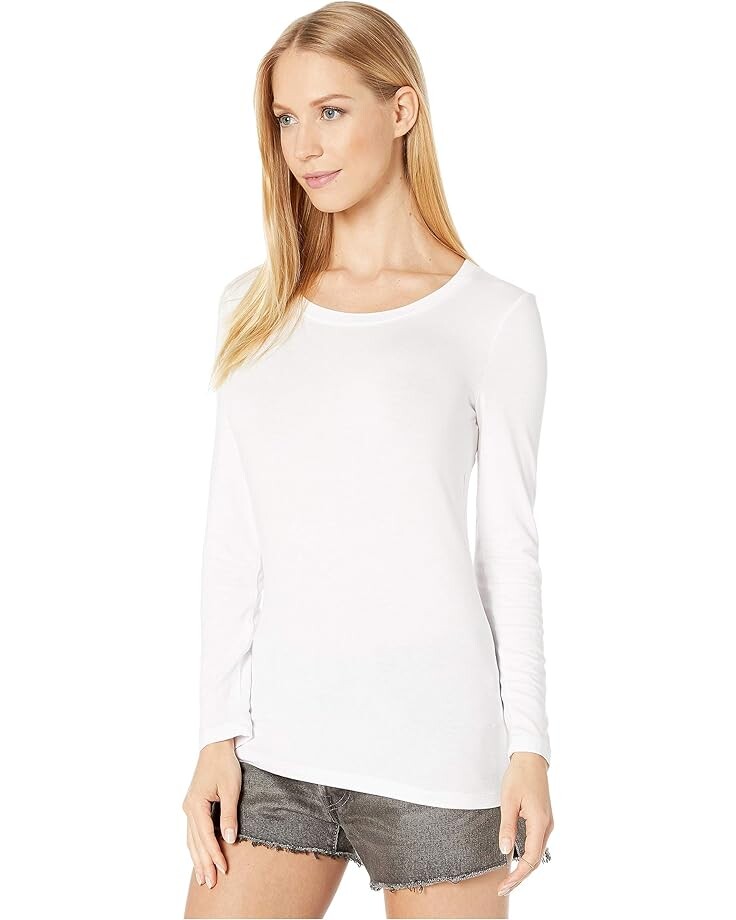 

Футболка Michael Stars Lightweight Viscose Long Sleeve Crew Neck Tee, белый