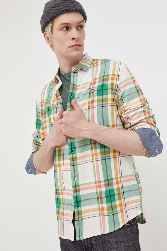 

Хлопковая рубашка Tommy Jeans, мультиколор
