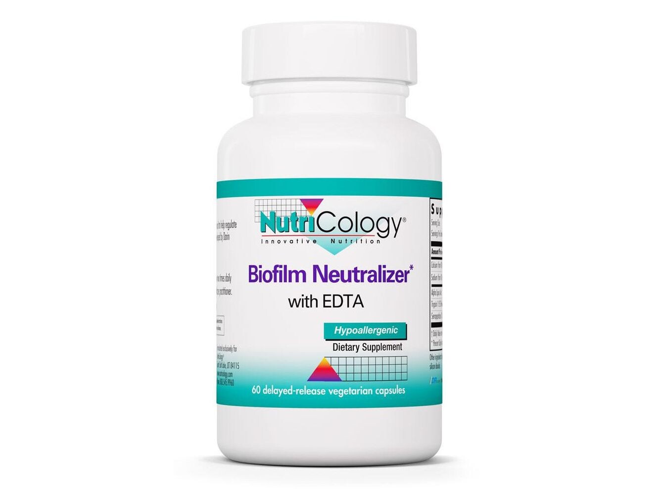 

Nutricology, Нейтрализатор биопленки с ЭДТА, 60 вегетарианских капсул с отсроченным высвобождением