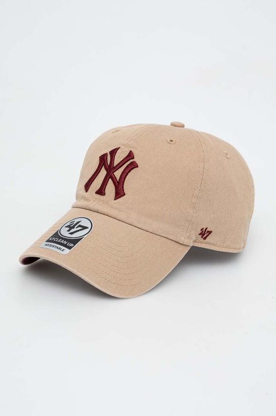 Хлопковая бейсболка MLB New York Yankees 47brand, бежевый