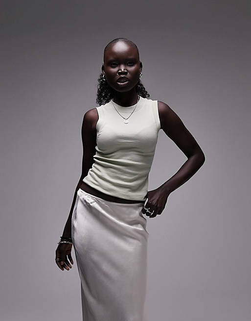 

Зеленый узкий жилет Topshop Petite