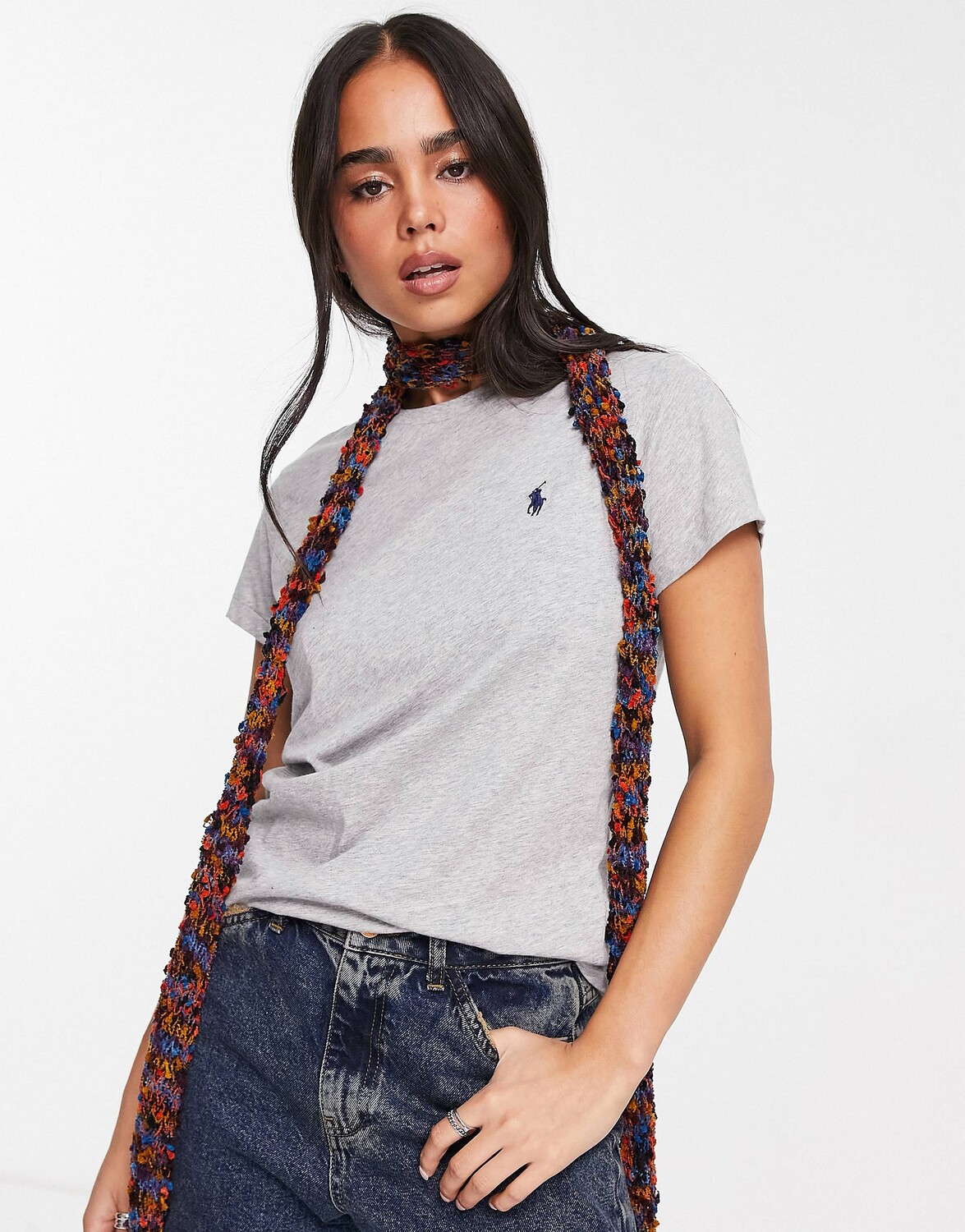 

Серая меланжевая футболка Polo Ralph Lauren, Серый