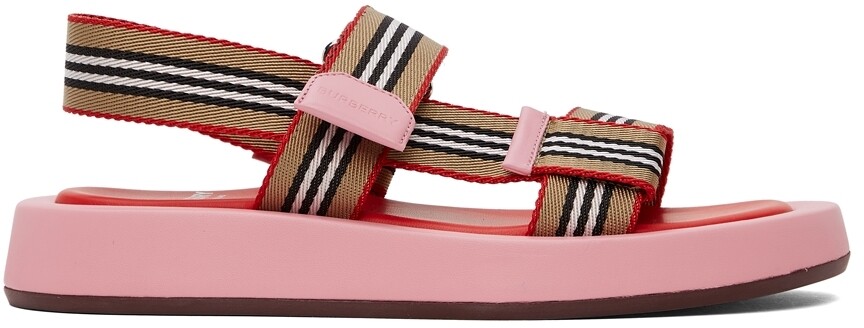 

Розовые сандалии в полоску Icon Burberry