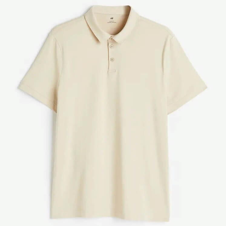 

Рубашка поло H&M Slim Fit, светло-бежевый