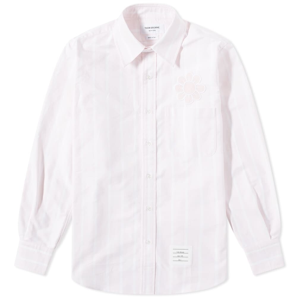 

Рубашка Thom Browne Floral Applique Striped Button Down Oxford Shirt