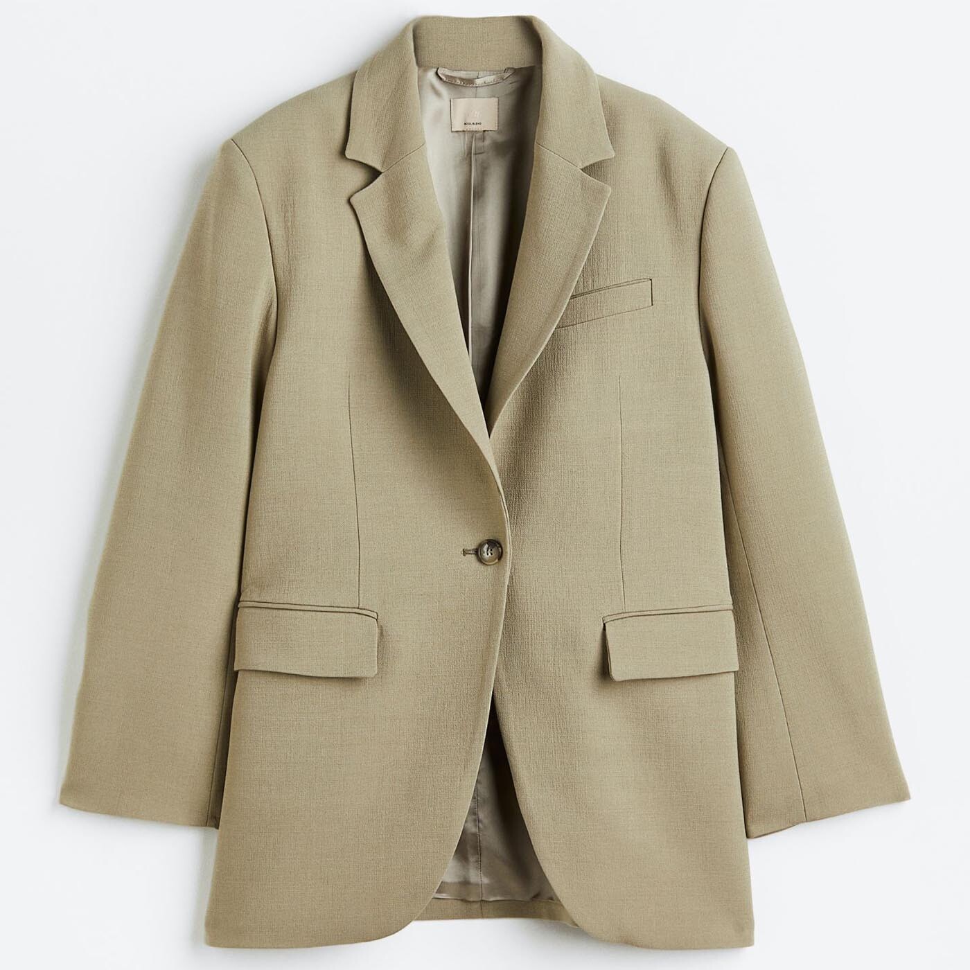 

Блейзер H&M One-button Wool, бежевый