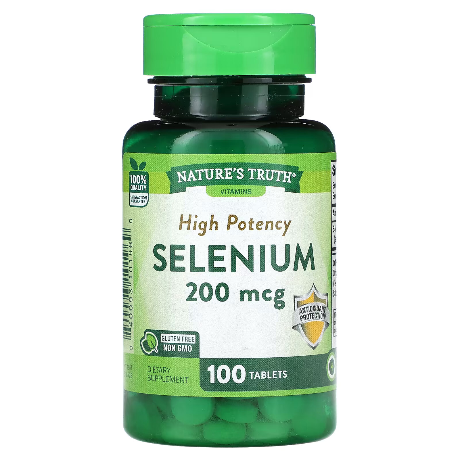 селен 6 100 мкг 100 таблеток Nature's Truth, Высокоэффективный селен, 200 мкг, 100 таблеток