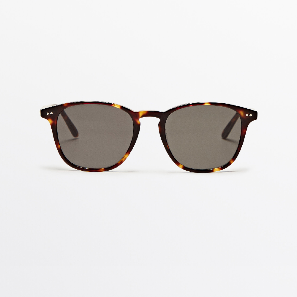солнцезащитные очки massimo dutti oval изумрудный Солнцезащитные очки Massimo Dutti Resin, коричневый