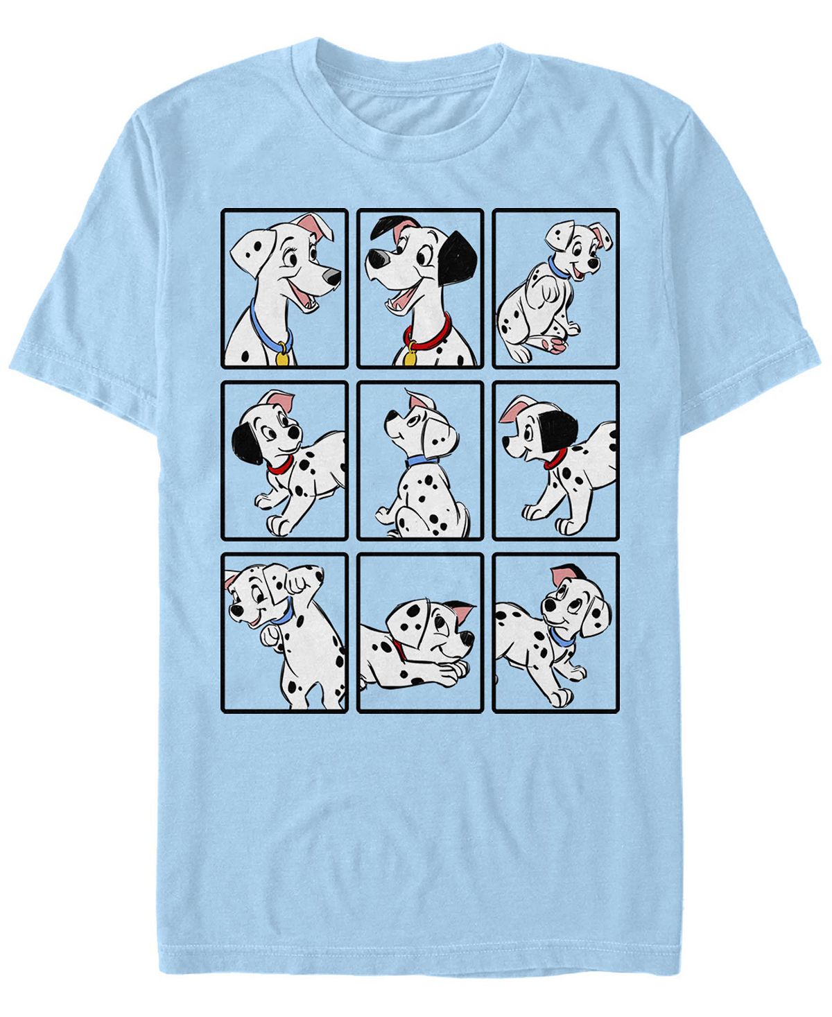 101 далматинец играем со щенками Мужская футболка с коротким рукавом 101 dalmations dalmatian box up Fifth Sun, светло-синий