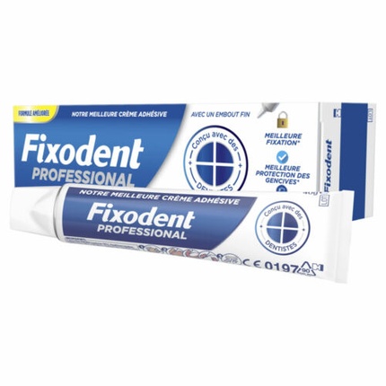 Профессиональный клейкий крем для зубных протезов 40 г, Fixodent адгезивный крем для зубных протезов pro complete comfort care 47g fixodent