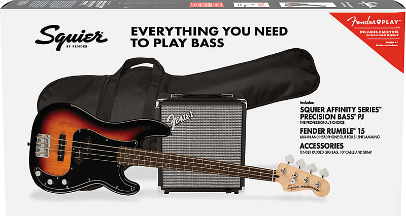 цена PJ Pack Precision Bass серии Affinity — 3 цвета Sunburst Squier Affinity Series Precision Bass PJ Pack -