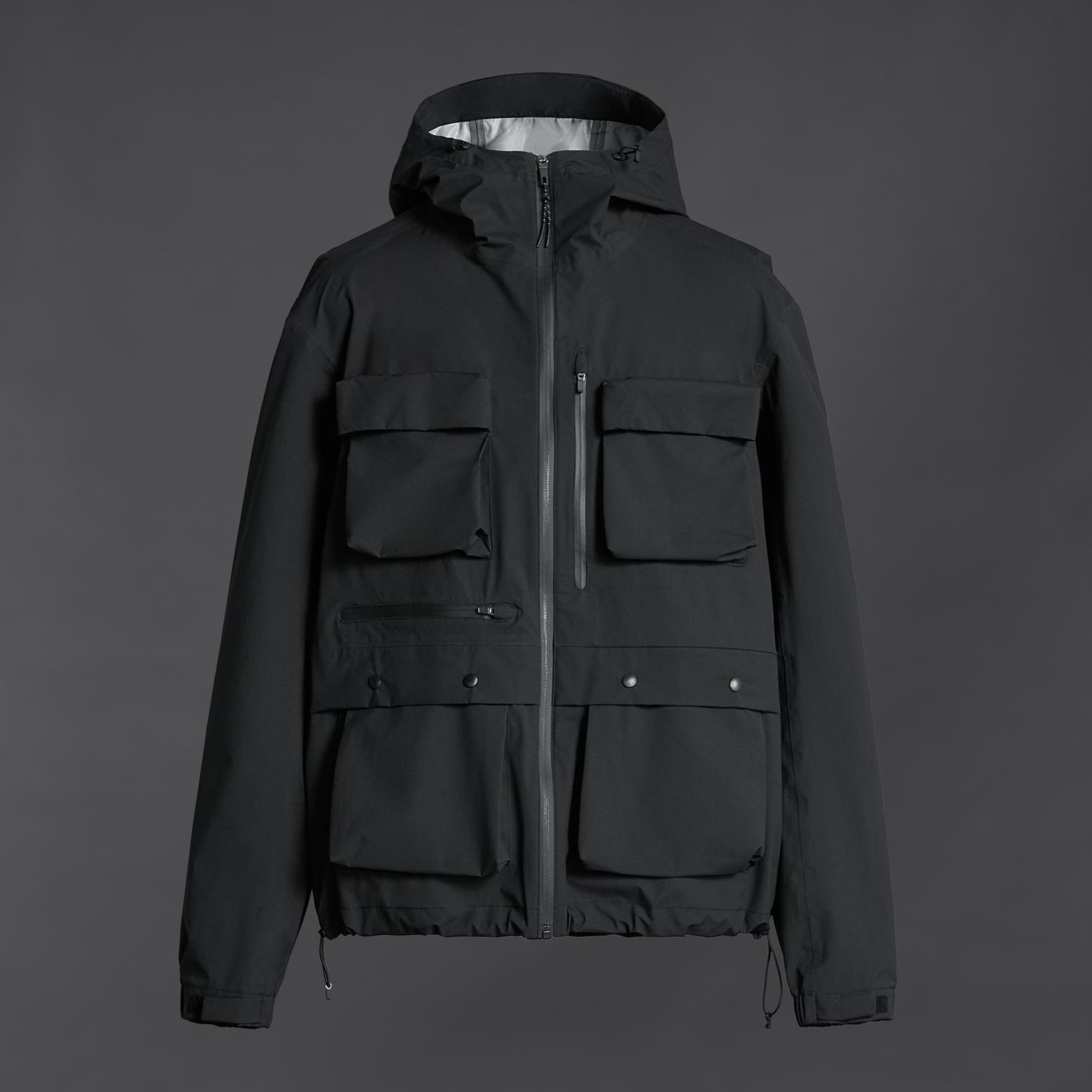 Куртка Zara Water-repellent Utility, черный куртка zara water repellent technical чёрный