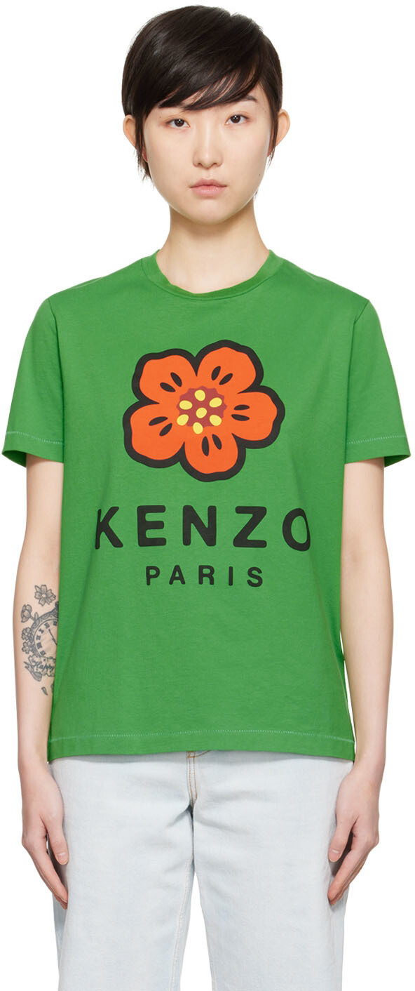 

Зеленая футболка Kenzo Paris 'Boke Flower', Зеленый