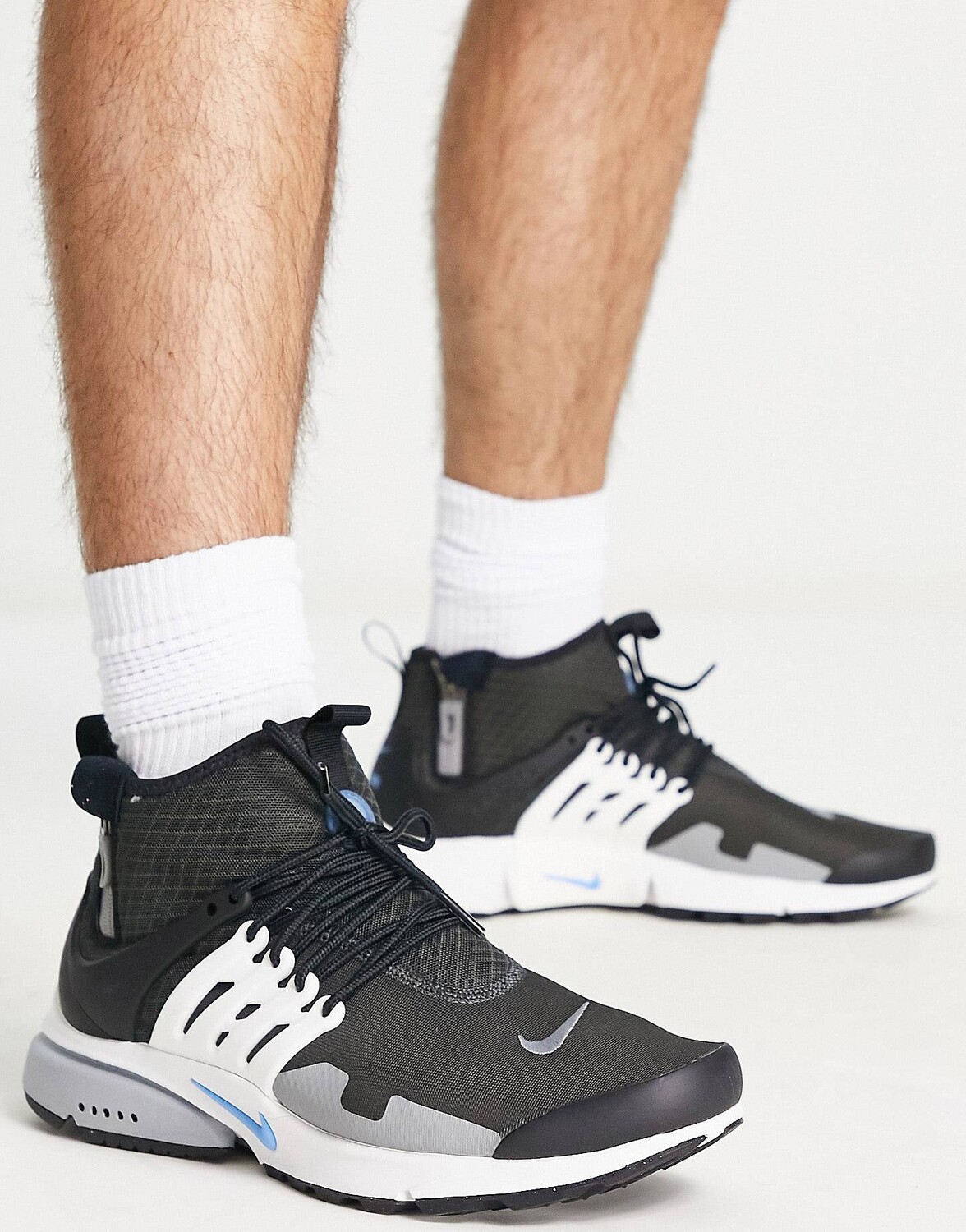 

Кроссовки Nike Air Presto Mid Utility антрацитово-серого и синего цветов, Синий