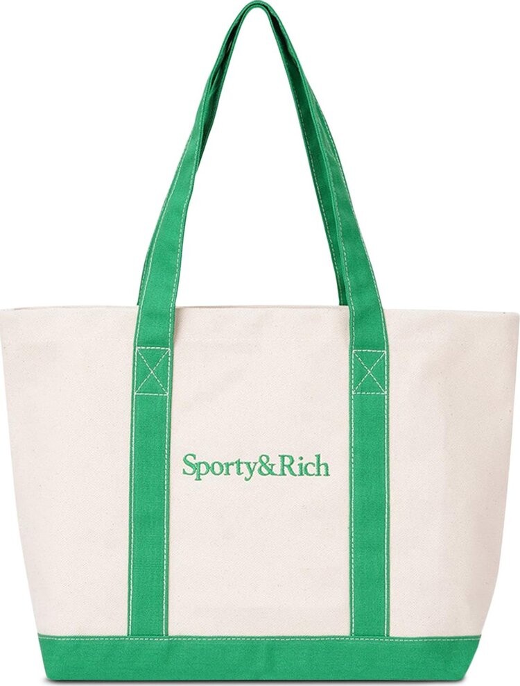 

Сумка Sporty & Rich Serif Two Tone Tote Verde/White, зеленый