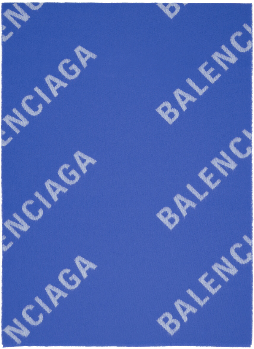 

Сине-белый шарф макрос по всей поверхности Balenciaga
