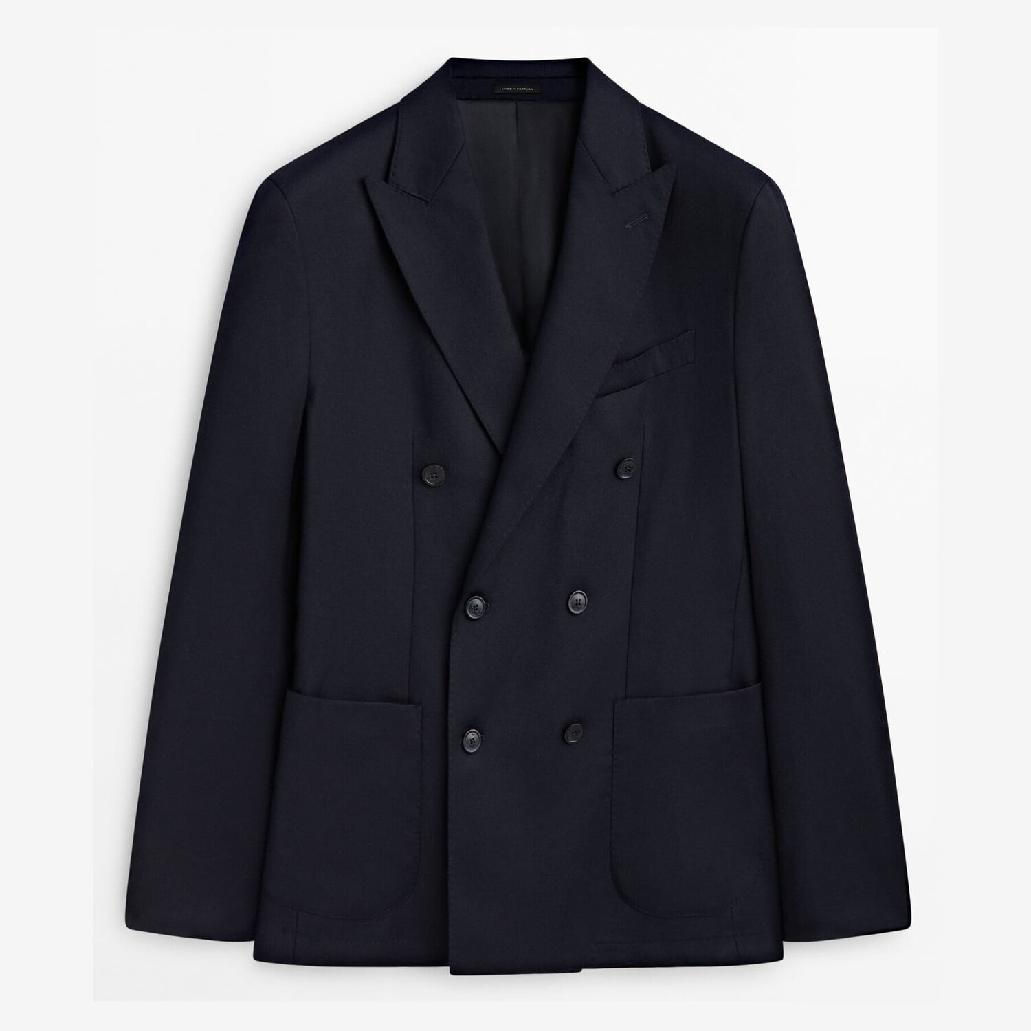 

Пиджак Massimo Dutti Wool Flannel Double-breasted Suit, темно-синий