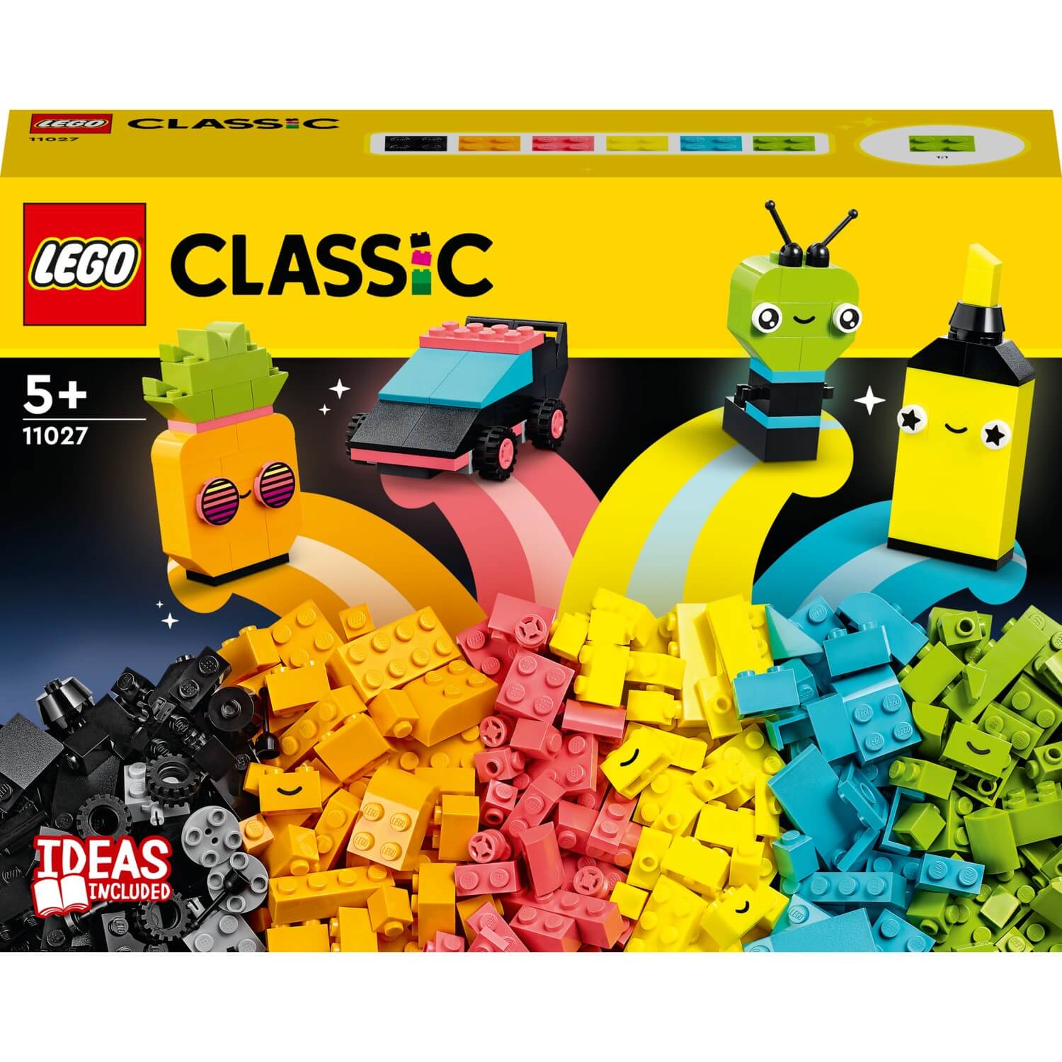 Конструктор LEGO Classic Креативное неоновое веселье 11027, 333 детали fun fun набор скрепок lama collection neon tassels