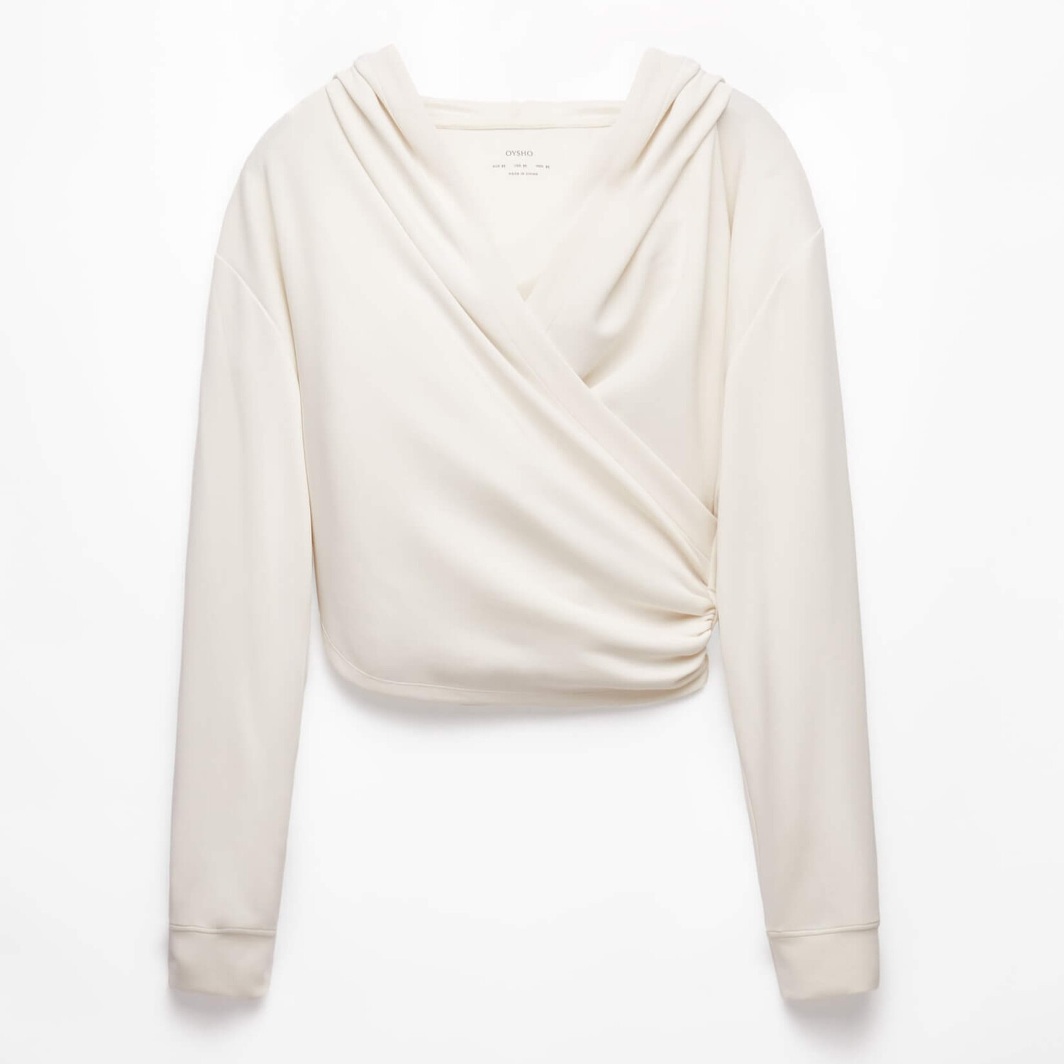 

Свитшот Oysho Crop Wrap With Modal, молочный