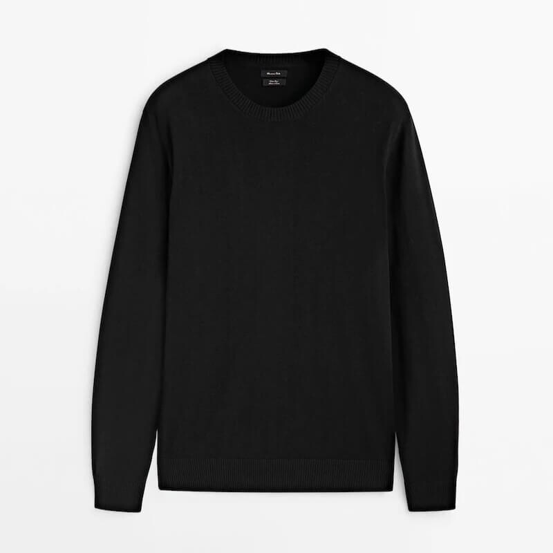 

Свитер Massimo Dutti Crew Neck Knit, черный