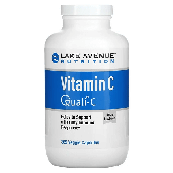 Витамин C, с Quali-C, 1000 мг, 365 растительных капсул, Lake Avenue Nutrition lake avenue nutrition липосомальный витамин c с нейтральным вкусом 1000 мг 30 пакетиков по 5 7 мл 0 2 унции