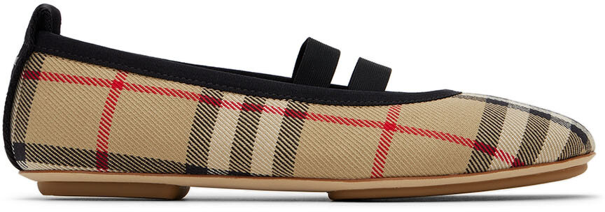 

Детские бежевые балетки в винтажную клетку Burberry