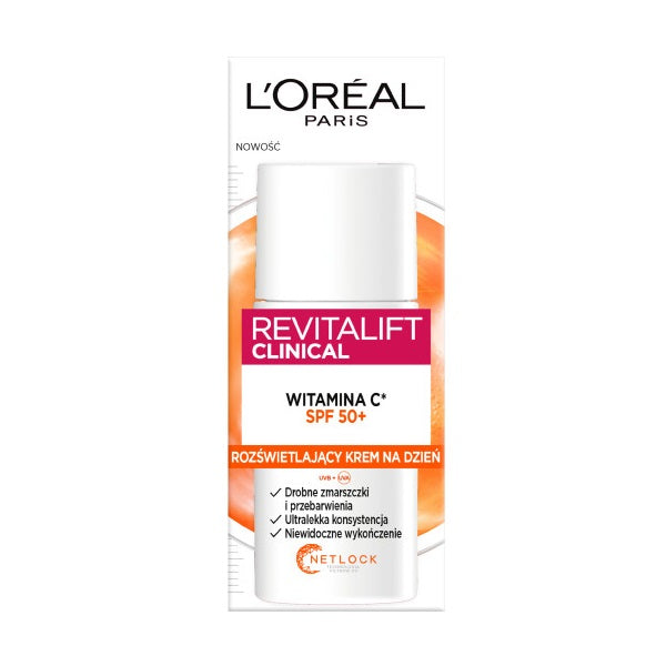 L'Oreal Paris Revitalift Clinical осветляющий дневной крем с витамином С и SPF50+ 50мл