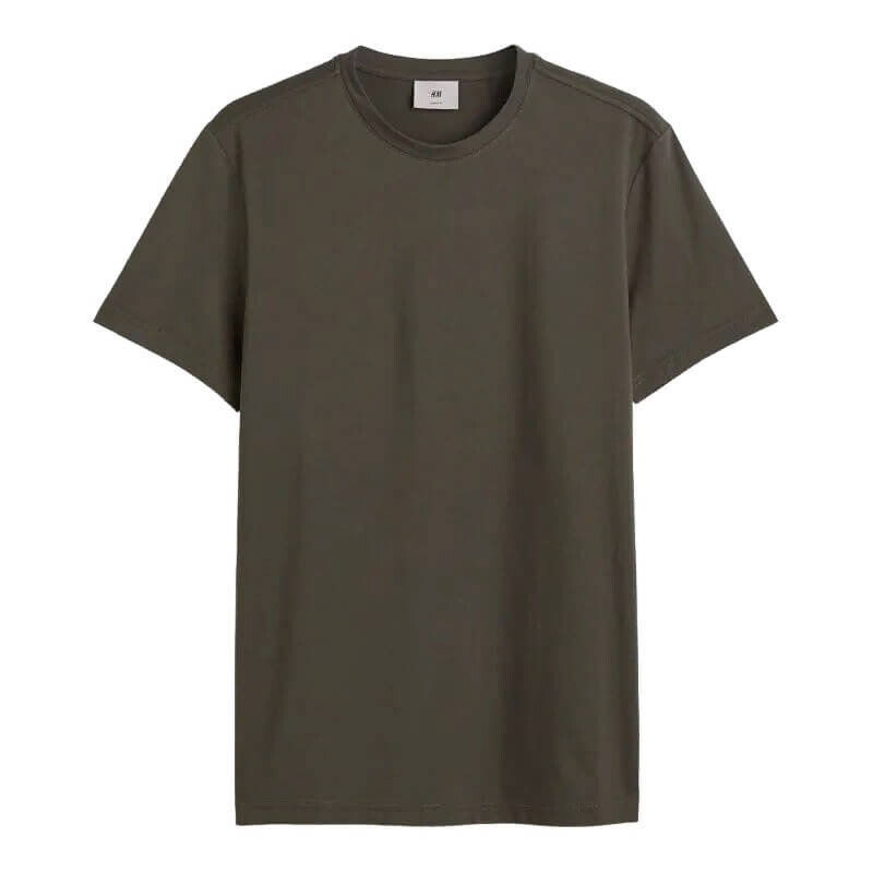 

Приталенная футболка H&M Fit Pima Cotton, темно-хаки-зеленый