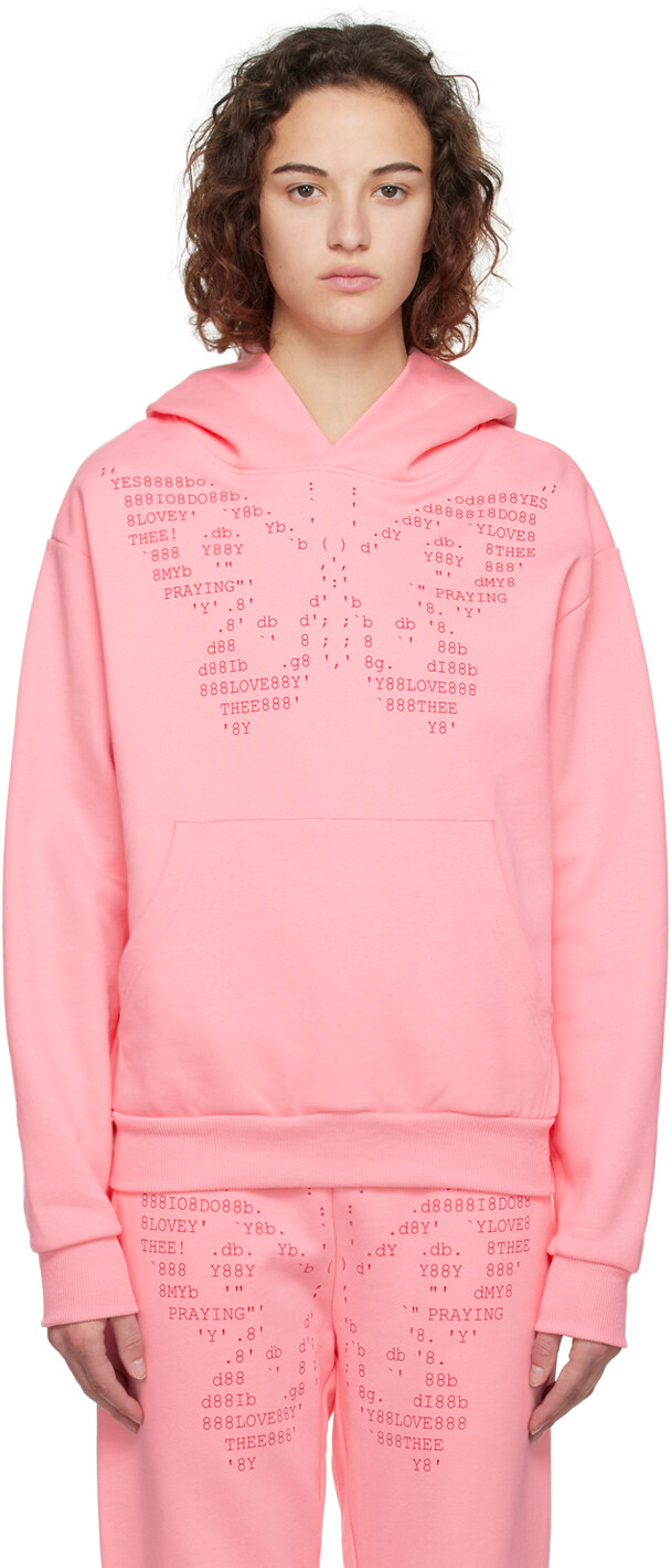 

SSENSE Эксклюзивная розовая худи с бабочкой Praying, Розовый