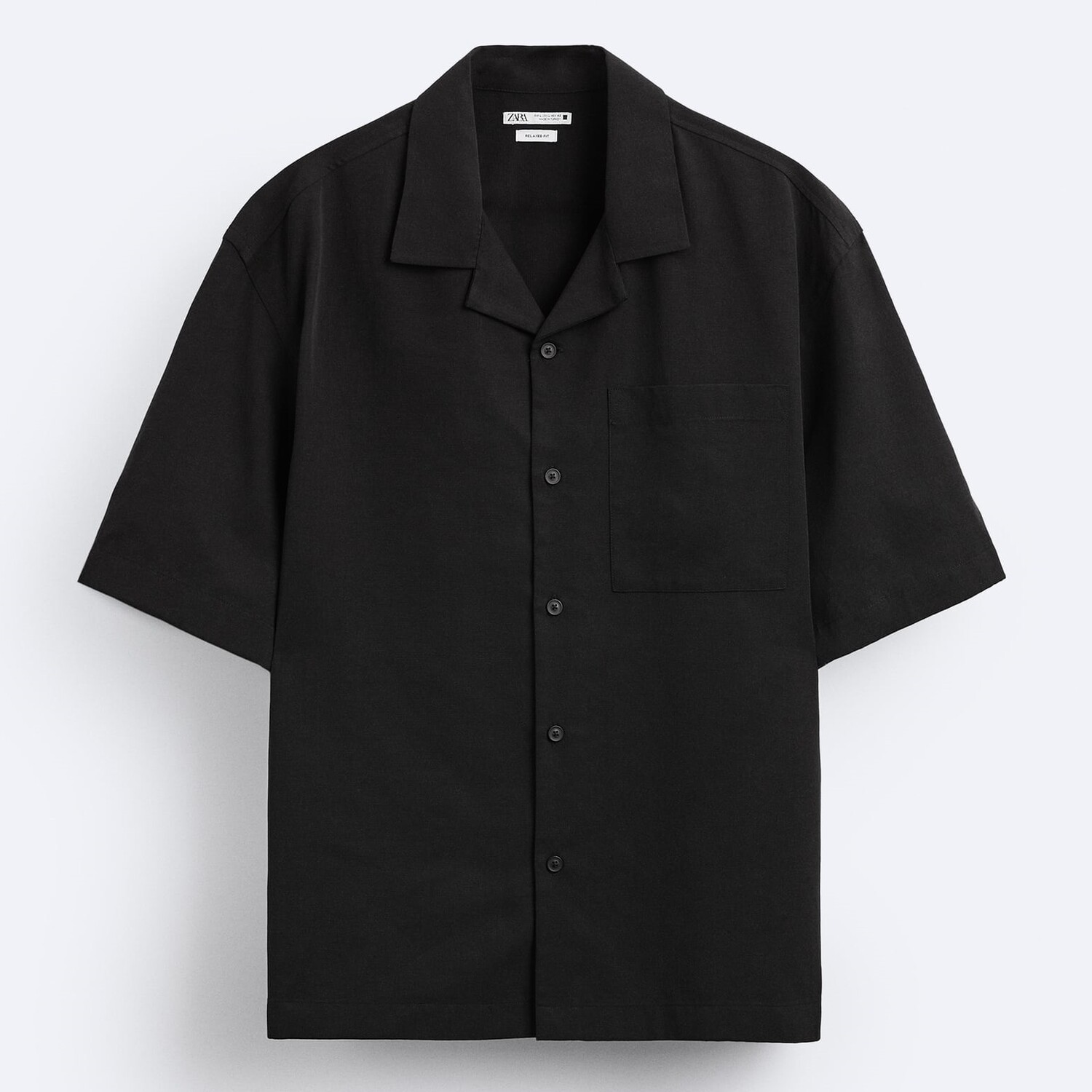 

Рубашка Zara Lyocell - Cotton, черный