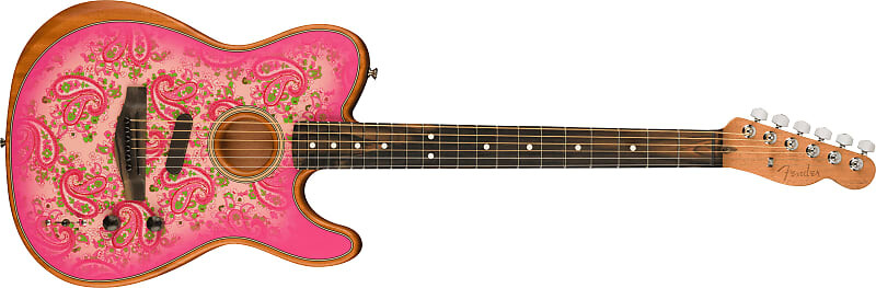 

Fender FSR American Acoustasonic Telecaster, розовый пейсли