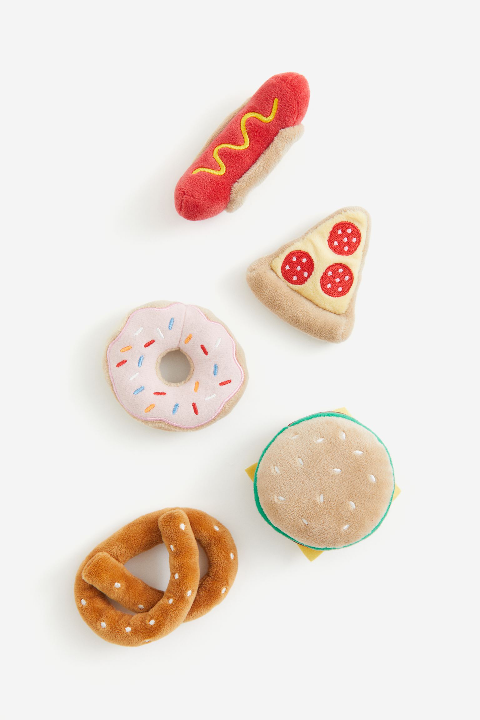 Комплект мягких игрушек H&M Home Street Food Snacks, 5 предметов, белый набор мягких игрушек roblox синяя зелёная