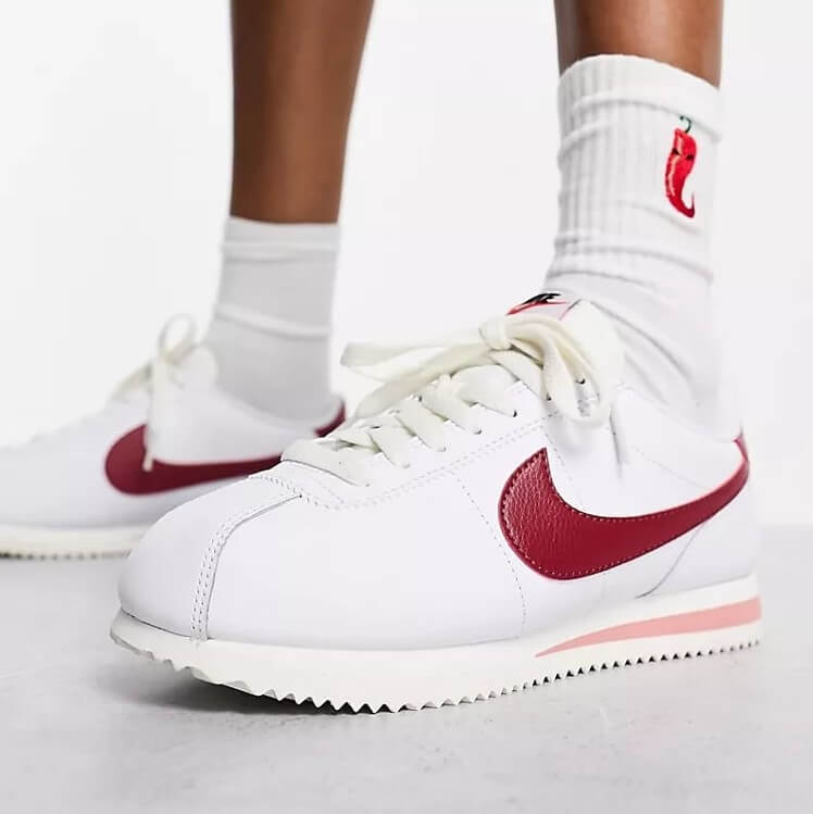 Nike cortez 2025 bianche e rosse