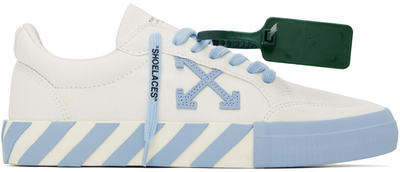 

Бело-синие низкие кроссовки на вулканизированной основе Off-White