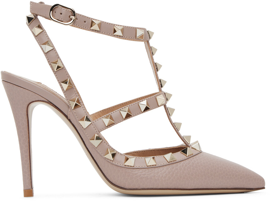 

Светло-коричневые туфли Rockstud на каблуке в клетку Valentino Garavani
