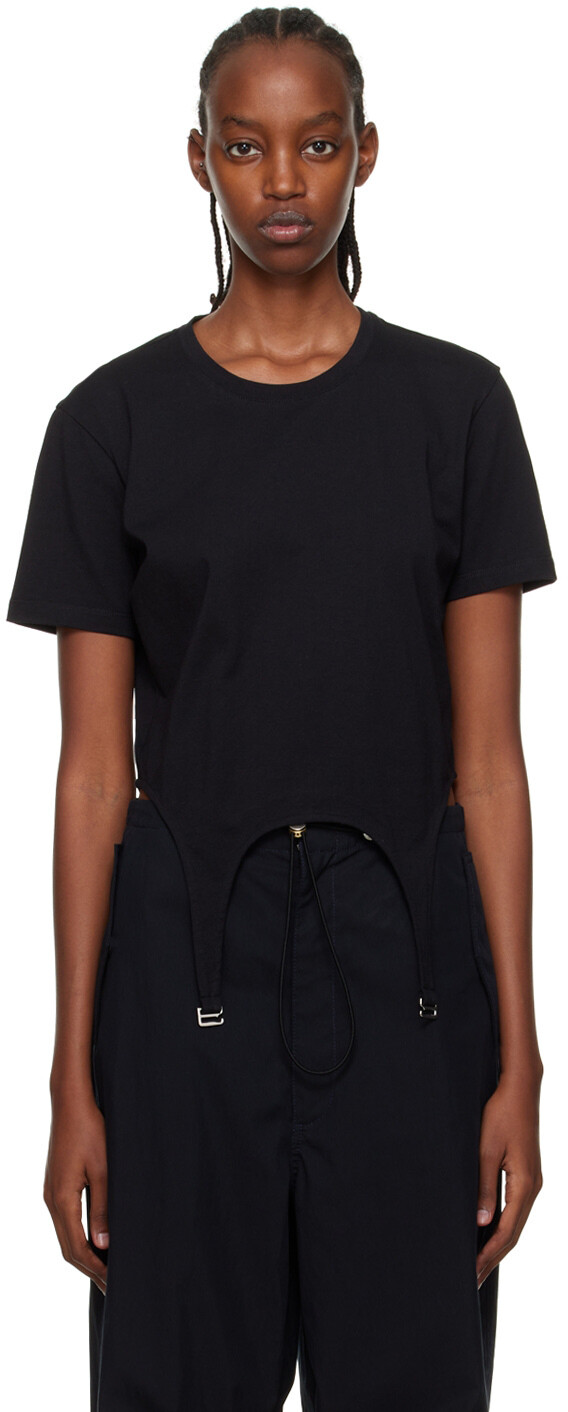 

Черная футболка с подвязками Dion Lee