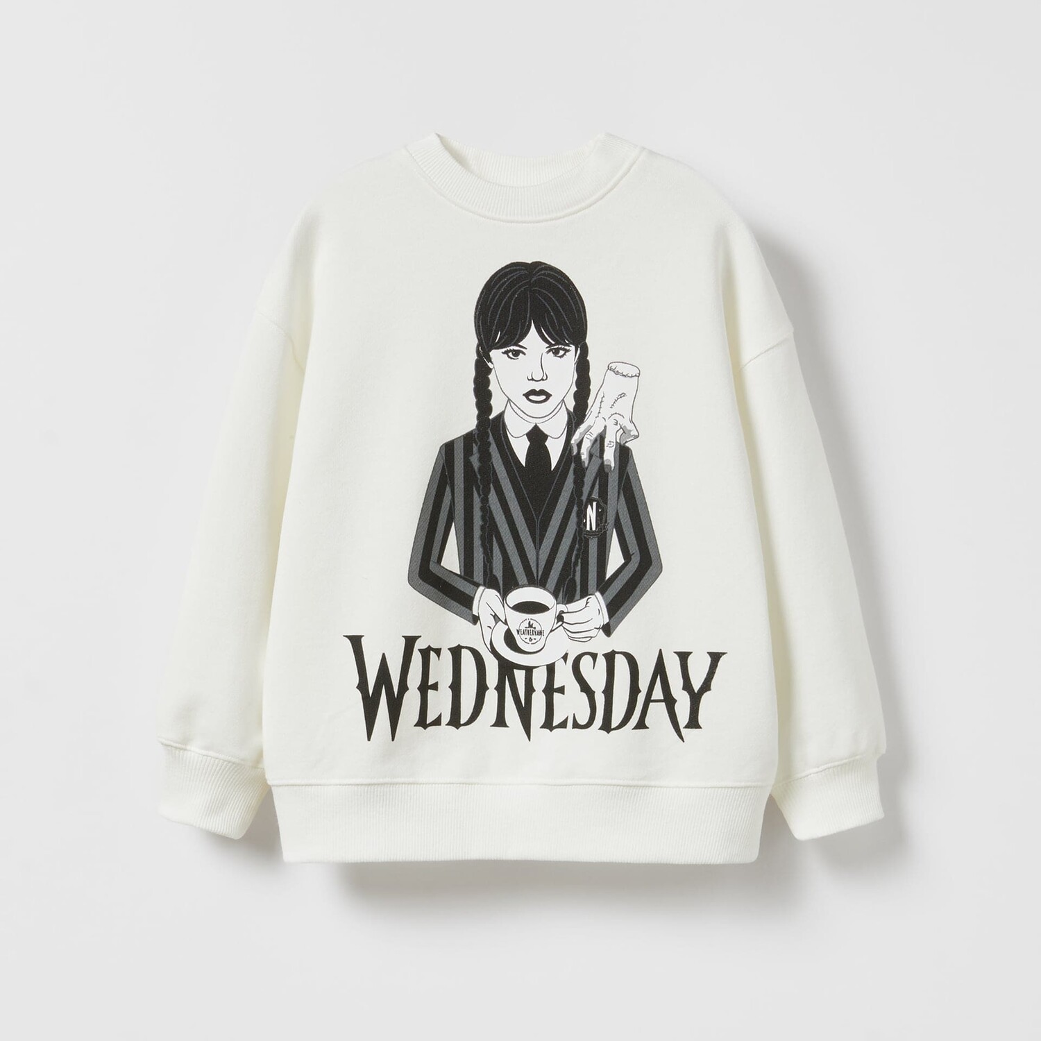 

Толстовка ZARA с принтом «Wednesday», желтовато-белый/черный