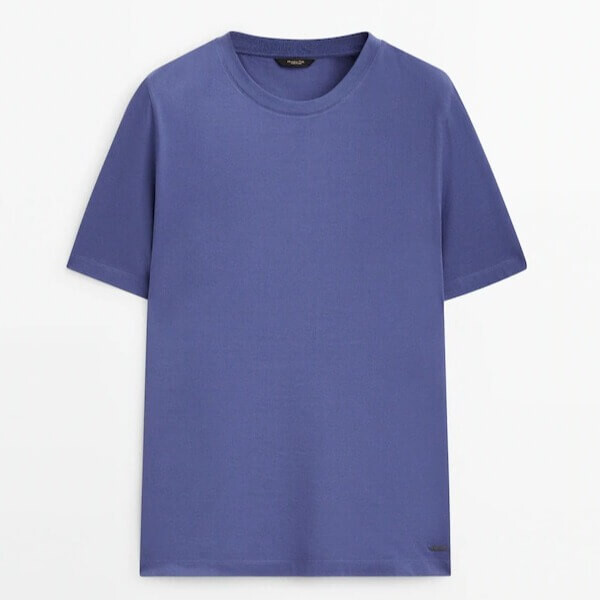

Футболка Massimo Dutti Mercerised Cotton Pique, индиго