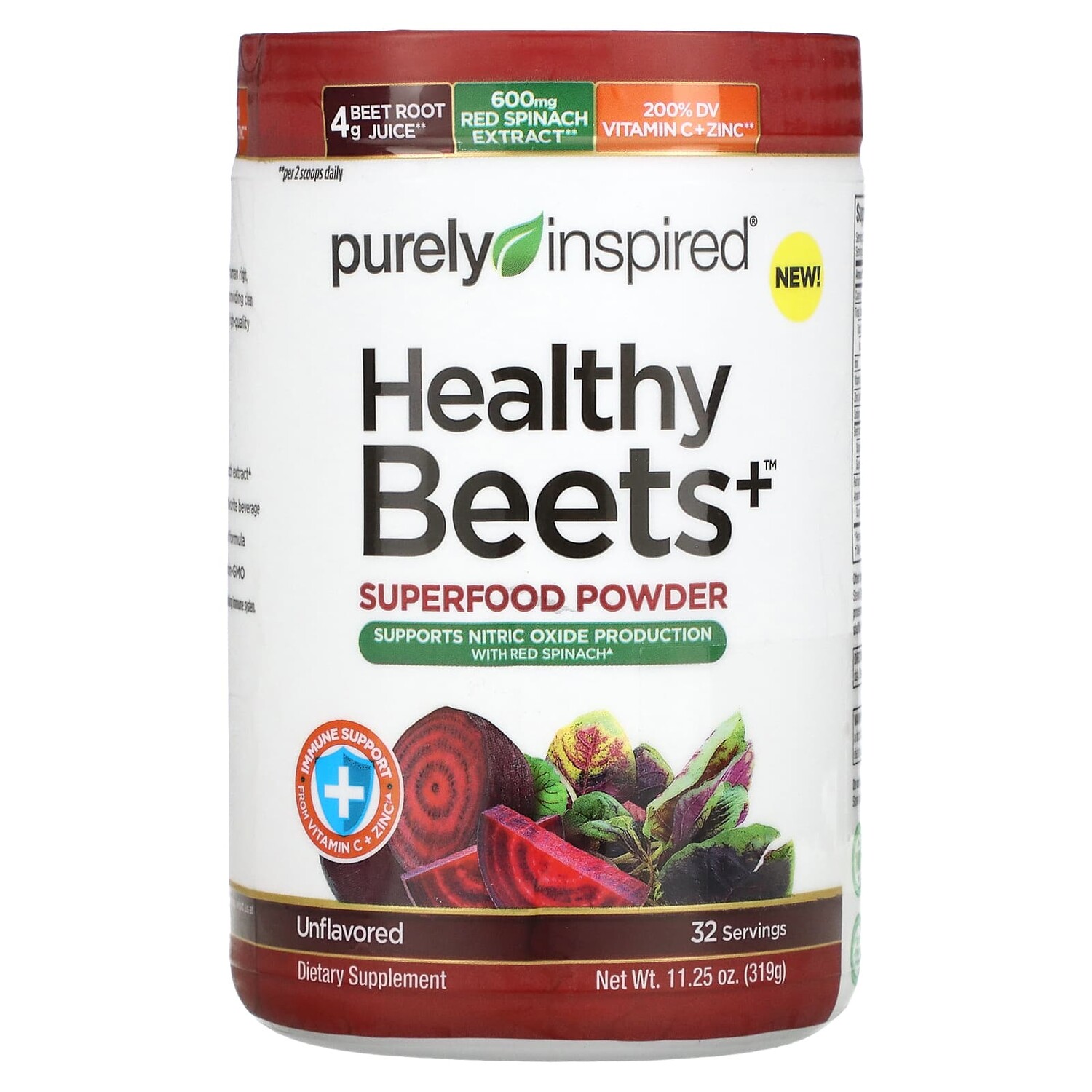 

Healthy Beets+ Superfood Powder, Unflavored, 11.25 oz (319 g), Purely Inspired