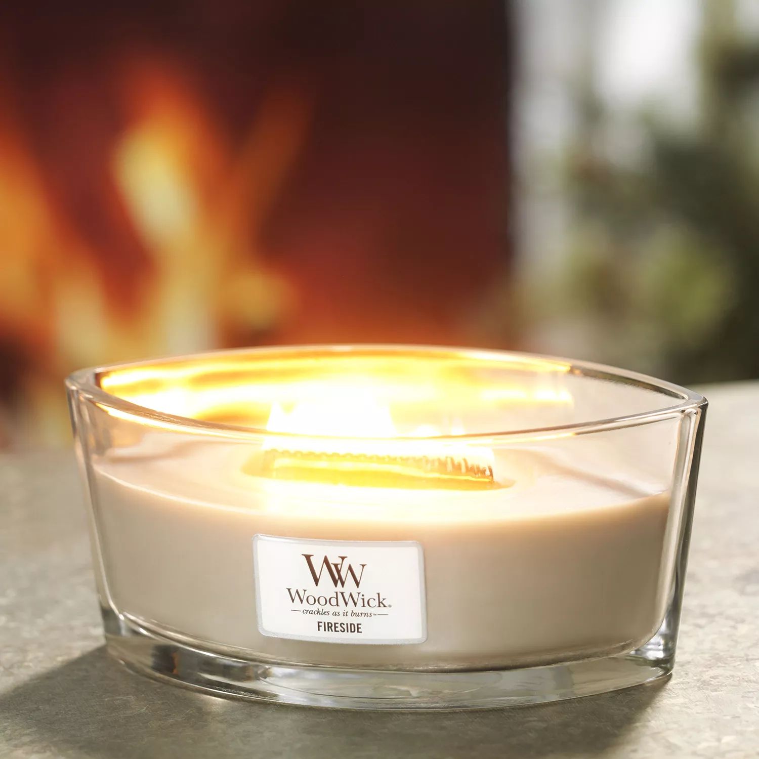 Свеча WoodWick Fireside Ellipse ароматическая свеча ellipse jar lavender spa woodwick фиолетовый